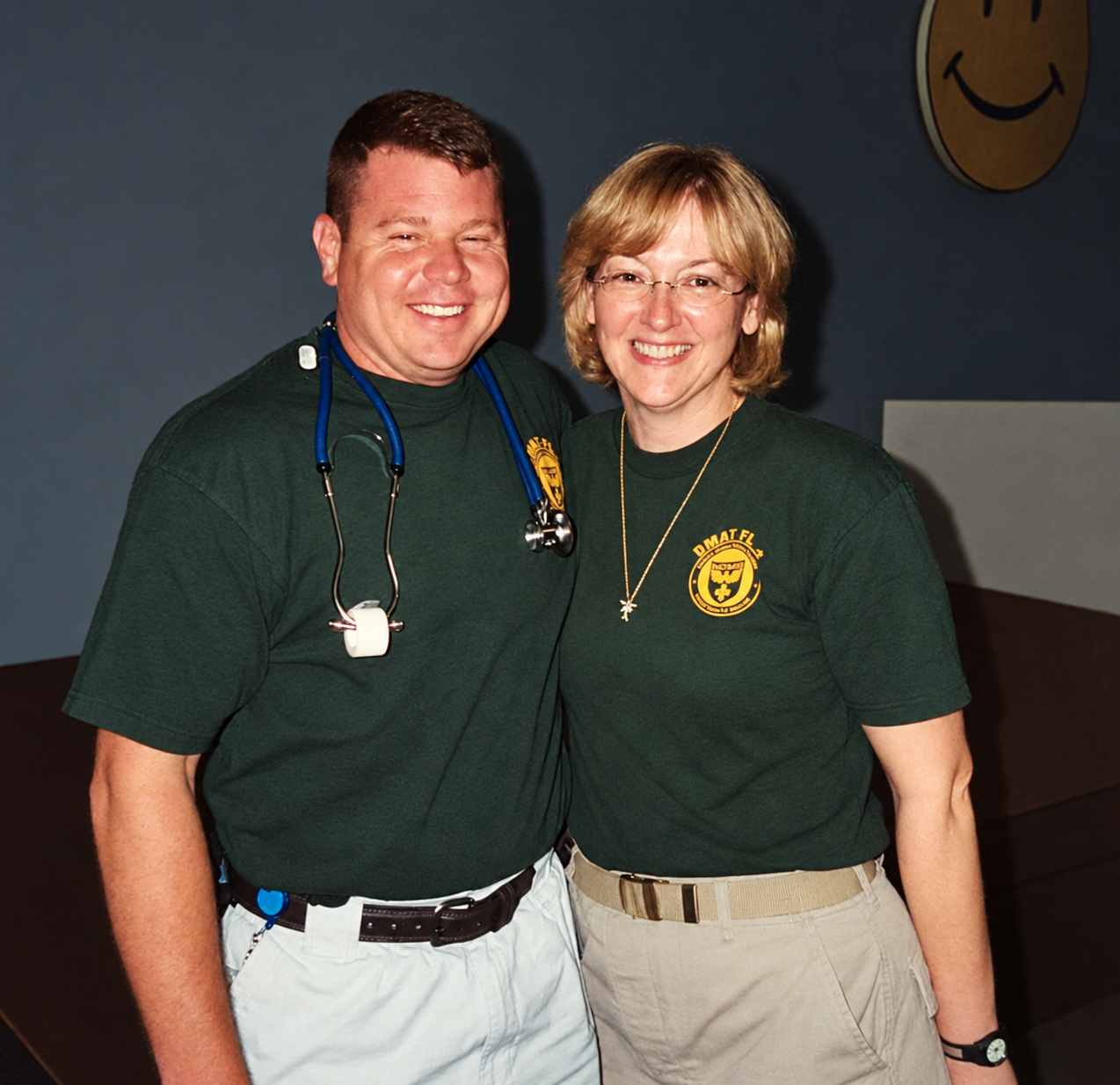 John and Kathy Davis during disaster medical service